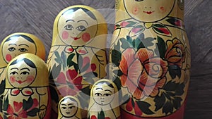 Matryoshka - Russian folding doll made of wood, inside which there are dolls of smaller size. Semenovskaya matryoshka