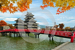 Matsumoto Castle in Autumn at Matsumoto city, Nagano prefecture, Japan. Beautiful autumn in Japan.