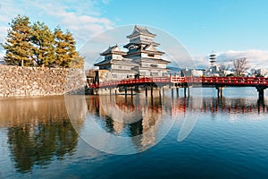 Matsumoto Castle or Crow Castle in Autumn, is one of Japanese premier historic castles in easthern Honshu. Landmark and popular