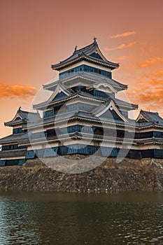 Matsumoto Castle or Crow Castle in Autumn, is one of Japanese premier historic castles in easthern Honshu. Landmark and popular