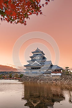 Matsumoto Castle or Crow Castle in Autumn, is one of Japanese premier historic castles in easthern Honshu. Landmark and popular