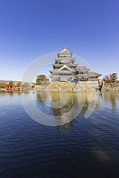 Matsumoto castle, a designated National Treasure of Japan, and the oldest castle donjon remaining in Japan.