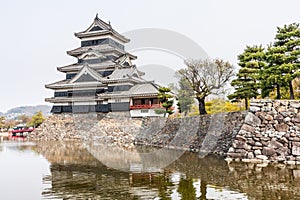 Matsumoto Castle in Japan in cloudy day