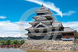 Matsumoto Castle in Matsumoto, Nagano Prefecture, Japan. It is  National Treasures of Japan, a famous