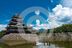 Matsumoto Castle in Matsumoto, Nagano Prefecture, Japan. It is  National Treasures of Japan, a famous