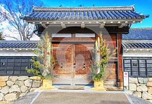 Matsumoto castle wall gate in Matsumoto