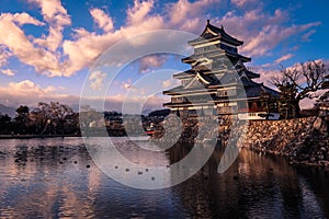 Matsumoto Castle in the Sunset Time