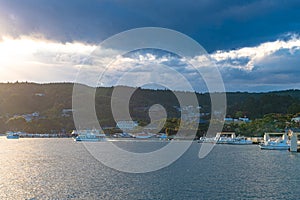 Matsushima Bay Sightseeing Cruises in beautiful dusk