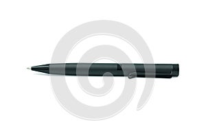Matte black pen isolated on white background with clipping path.
