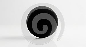 A matte black sphere sits on