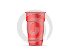 Matte Disposable cup with lid and straw for cold drink, soda pop, ice tea or coffee, cocktail, milkshake