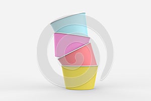 Matte Paper Ice Cream Cup Mockup. 3d illustration