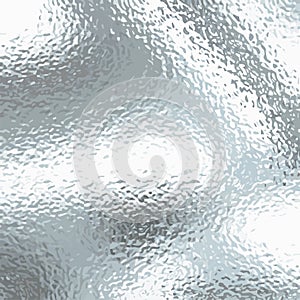 Matte white and blue frosted glass, blur effect. Stained glass silver foil color background. Vector texture