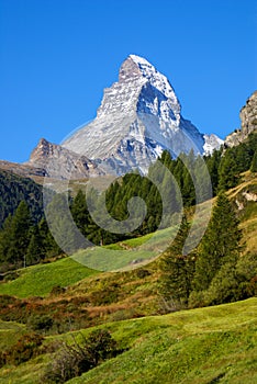 Matterhorn (4478m) in the Pennine Alps from Zermatt, Switzerland