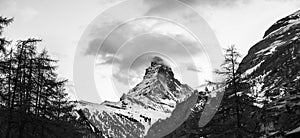 Matterhorn on Black and white