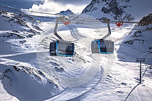 Matterhorn Glacier Paradise gondola and ski area in Zermatt view