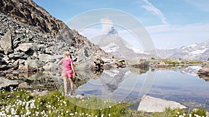 Matterhorn meditation on Riffelsee Lake