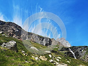 Matterhorn Monte Cervino and Cervino Waterfall