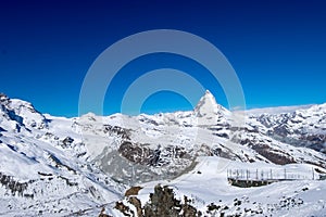 Matterhorn, the most famous mountain at Zermatt, Switzerland.