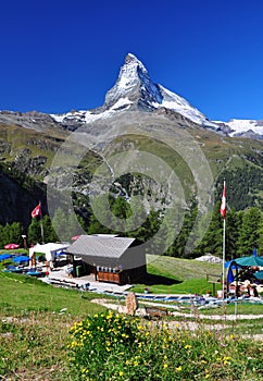 Matterhorn peak and a chalet