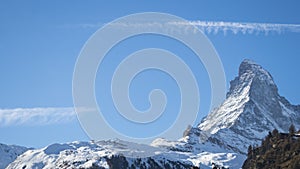 Matterhorn peak , Zermatt village , Switzerland.