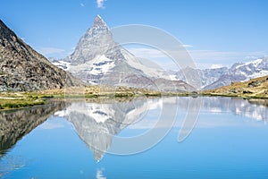 Matterhorn reflection in Riffelsee, Zermatt, Switzerland