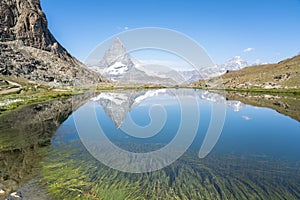 Matterhorn reflection in Riffelsee, Zermatt, Switzerland