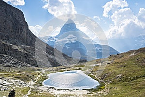 Matterhorn reflection in Riffelsee, Zermatt, Switzerland