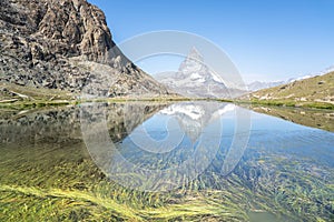 Matterhorn reflection in Riffelsee, Zermatt, Switzerland