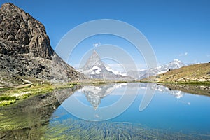 Matterhorn reflection in Riffelsee, Zermatt, Switzerland