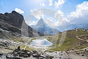 Matterhorn reflection in Riffelsee, Zermatt, Switzerland