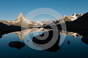Matterhorn Reflection In Stellisee At Sunrise