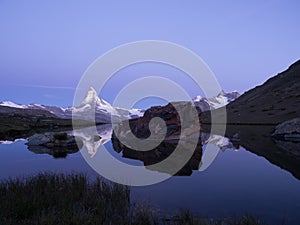 Matterhorn Reflection In Stellisee At Sunrise