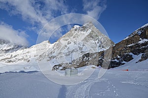 The matterhorn snow-covered