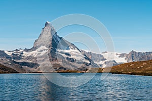 Matterhorn with Stellisee Lake in Zermatt