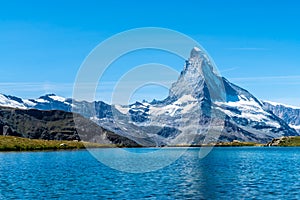 Matterhorn with Stellisee Lake in Zermatt