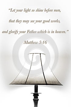 Matthew 5:16 Bible Verse with a lamp