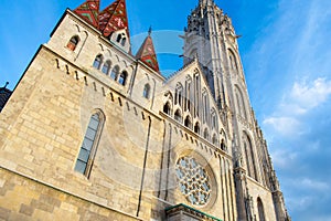 Matthias Church and Fisherman Bastion on Castle Hill in Budapest, Hungary