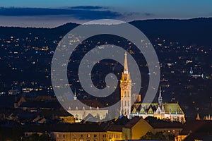 Matthias Church at night.