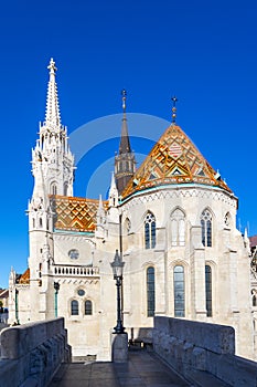 Matthias Church, Roman Catholic church  located in front of the Fisherman`s Bastion, Budapest, Hungary