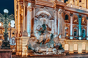 Matthias Fountain-is a monumental fountain group in the western forecourt of Buda Castle, Budapest. Hungary photo