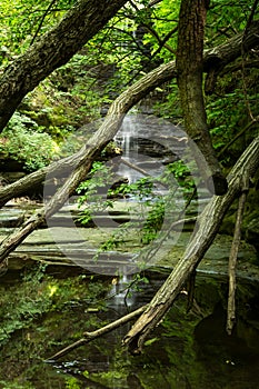 Matthiessen Lake falls.