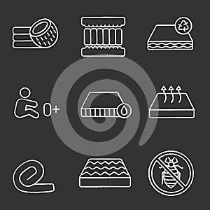 Mattress chalk icons set photo