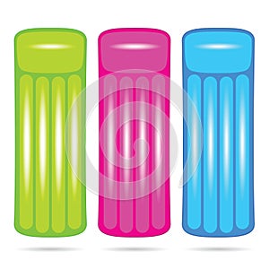 Mattress for seain various color set illustration