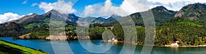 Mattupatti lake in Western Ghats mountains panorama. Kerala, India