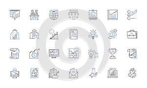 Maturation line icons collection. Growth, Development, Progression, Advancement, Maturity, Evolvement, Expansion vector photo