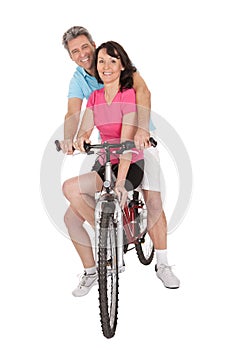 Mature active couple doing sports