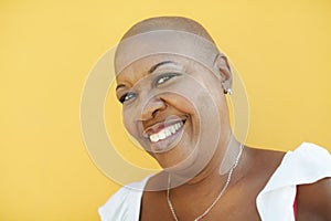 Mature african woman smiling at camera