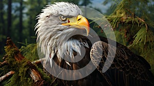 Mature American Bald Eagle, Portrait of wildlife