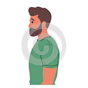 Mature Bearded Man in T-shirt Profile Exudes An Air Of Confidence And Wisdom With His Distinguished Facial Hair